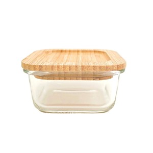 POTE COM TAMPA DE BAMBU OIKOS QUADRADO-520mL