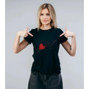 CAMISETA EMI BABY LOOK CORACAO FLORES POLIAMIDA