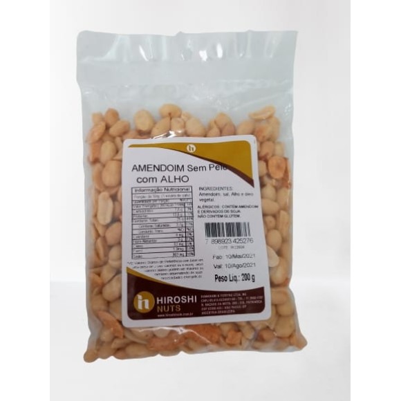 HIROSHI AMENDOIM FRITO S/ PELE COM ALHO 200G